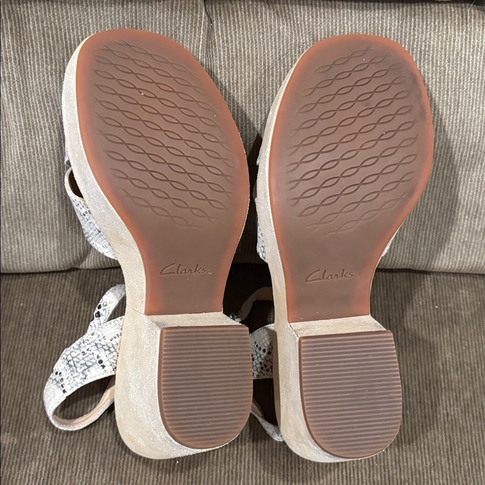 Clarks Maritsa 70 Strap Snake Print Platform Sandals- 7 - Picture 8 of 8